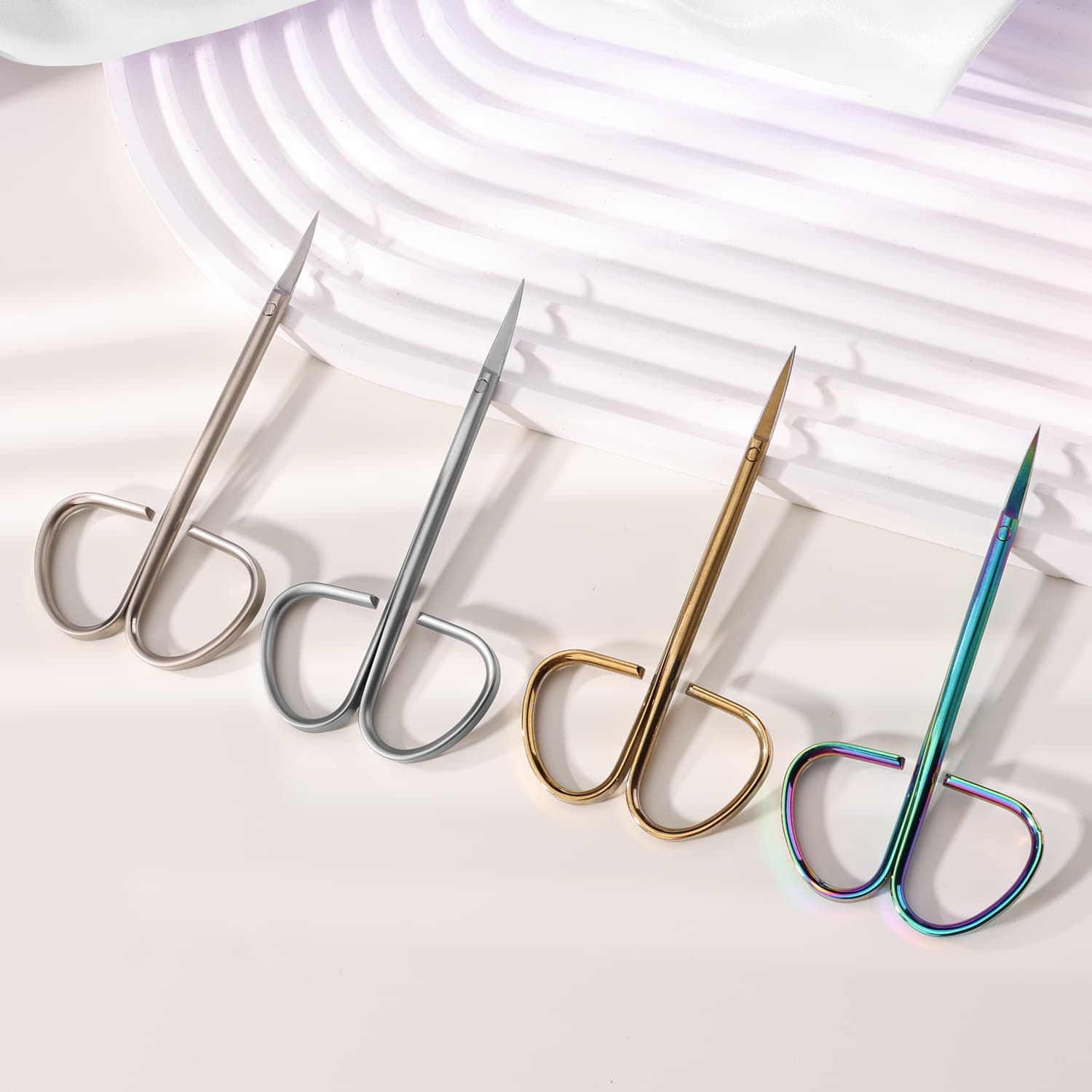 Factory direct sales new twist-handled ultra-sharp dead skin scissors six-sided opening barb removal nail scissors nail beauty scissors