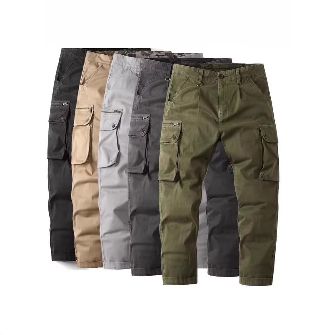 Men's Amazon new overalls multi-pocket loose casual pants trendy brand washed trousers men's cross-border new style