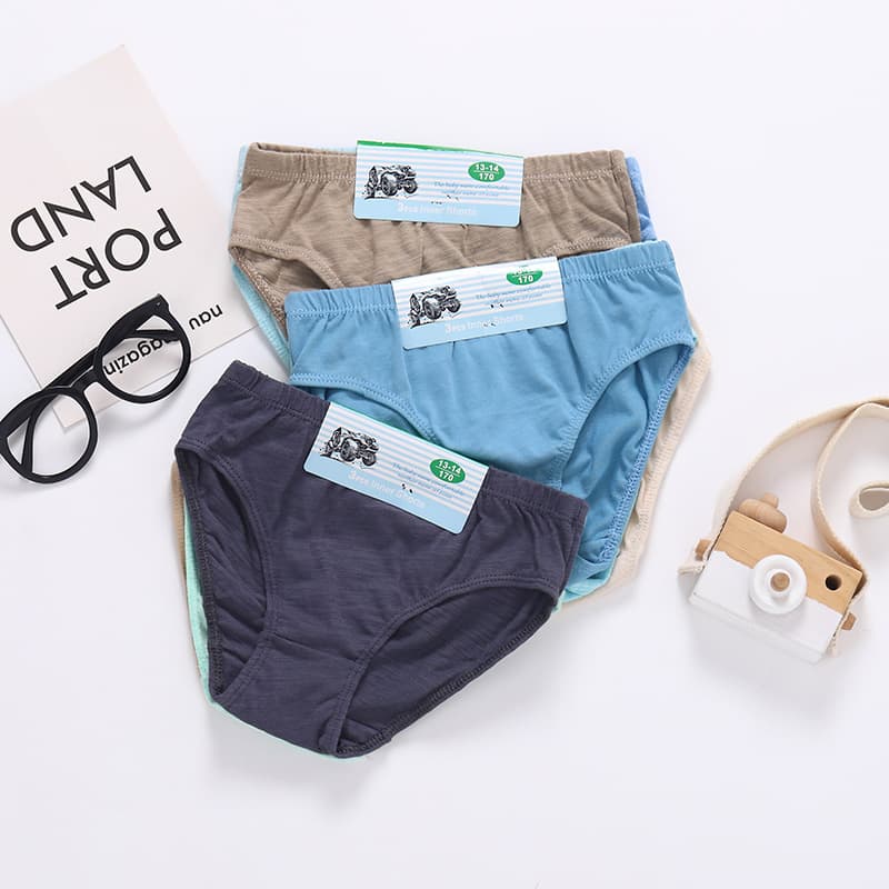 Factory Direct Wholesale Cotton Children's Underwear, Solid Color Boys' Cotton Briefs, Boxer Briefs, Shorts, and Boxer Shorts