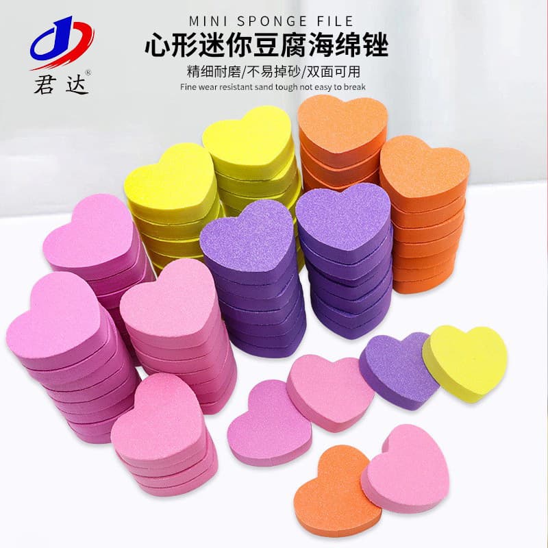 Mini love sponge block nail file polishing high elastic polishing nail file peach heart love sponge file
