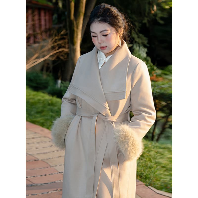 56889 Plus Size Women's 2025 Winter New Short Down Coat with Tie Waist, High-End Style, Large Size Trench Coat