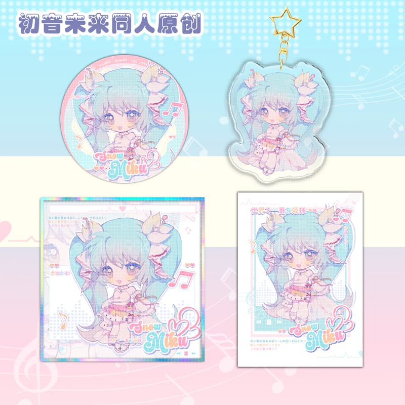 Fan Hatsune Miku Peripheral Snow Hatsune Badge Pendant Polaroid 2D Animation