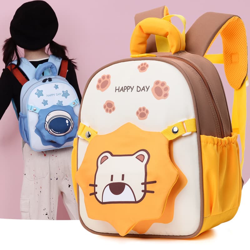 New Kindergarten Backpack Detachable Front Pocket Large Capacity Lightweight Cartoon Preschool Boys and Girls Backpack