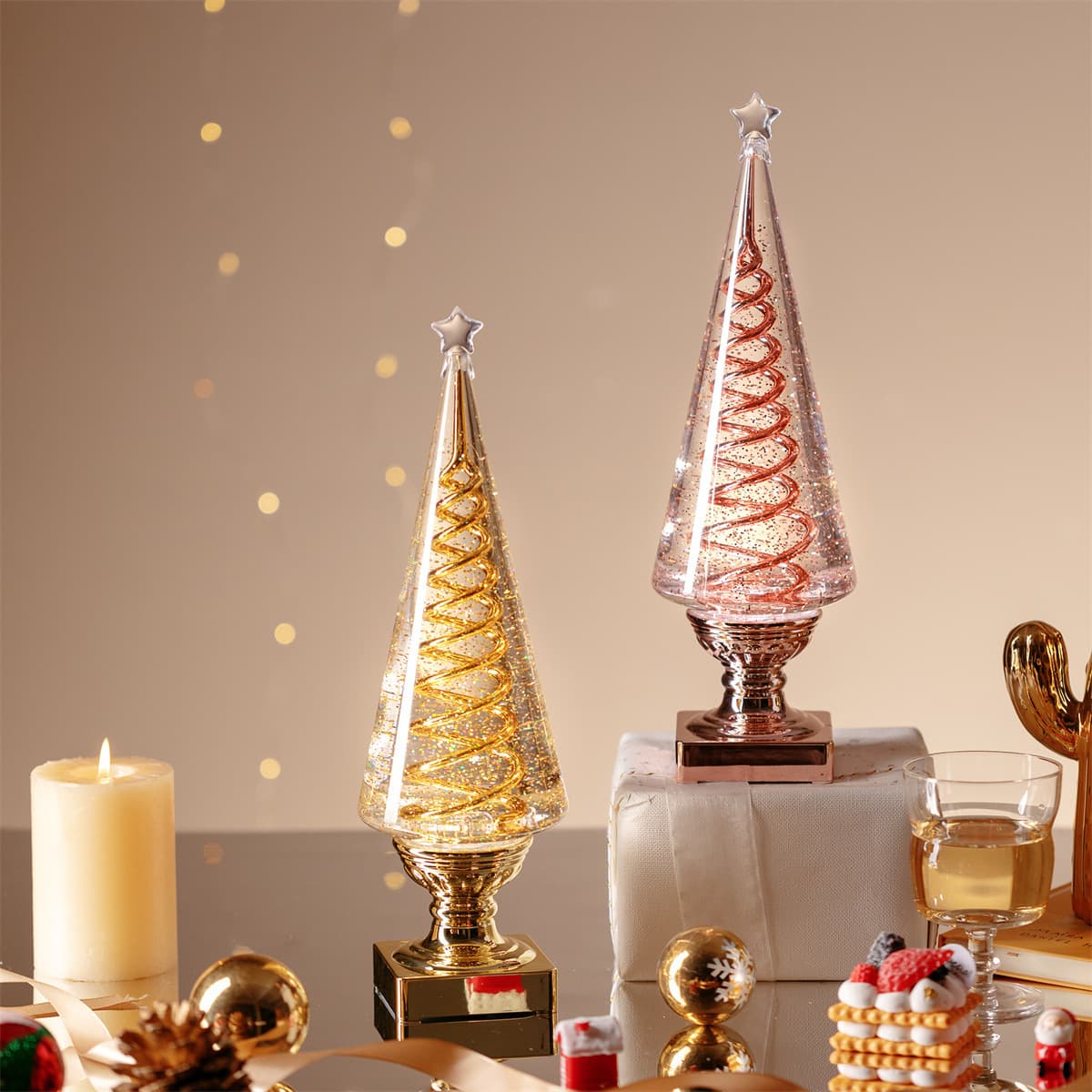 001-3 Light String Christmas Tree 2023 New Water Decoration Christmas Glowing Tree Ornament