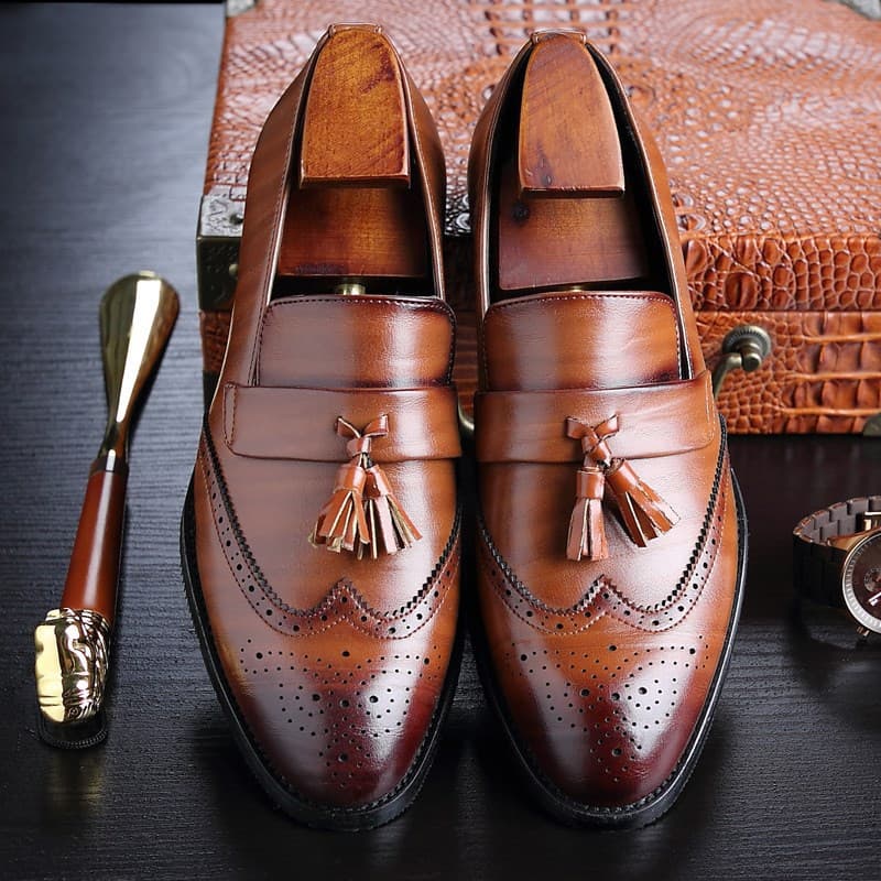 Men's leather shoes European and American fashion business men's shoes wholesale Обувь