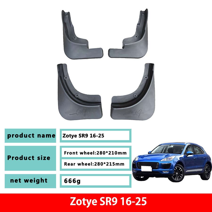 Specially Designed for Zotye SR9 Car Original Mudguards, New Zotye Car Mudguard Modification Parts