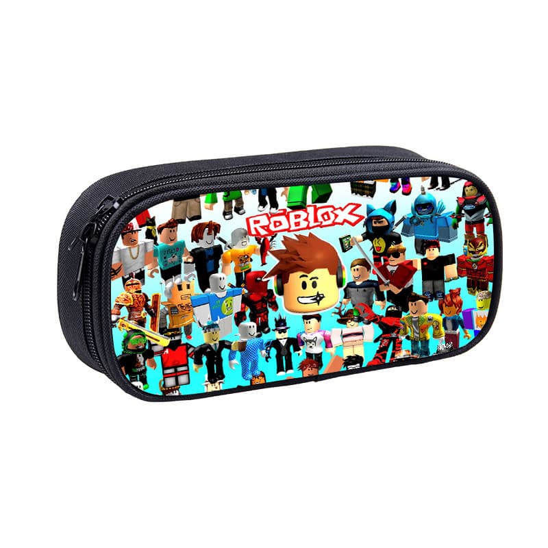 New Roblox Single-Layer Pencil Case, Roblox Polyester Vertical Square Stationery Bag, Korean-Style Children's Pencil Pouch