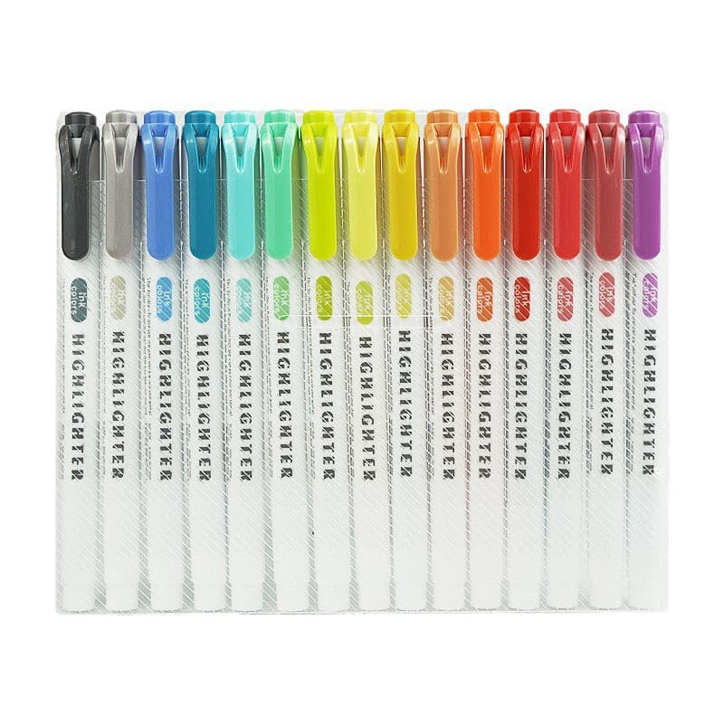 Zebra Style Dual-Tip Highlighter 30 Colors Marking Pen, No Bleed Through, High Appearance, Student Colored Journal Pen
