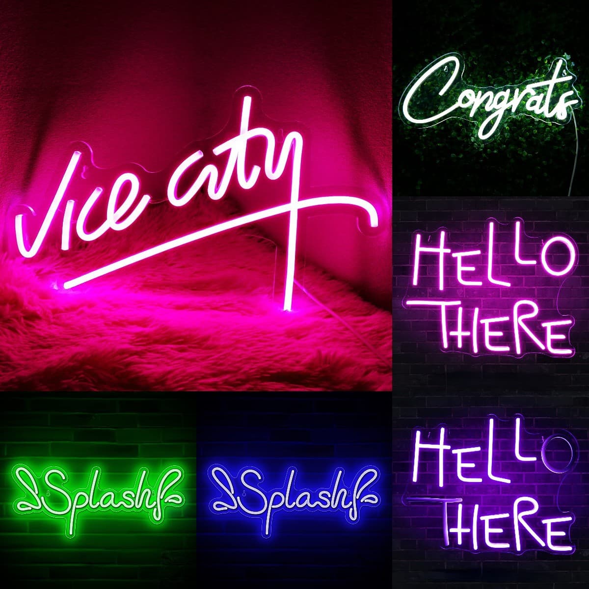 Cross-Border Amazon LED Neon Light Vice City Wall Decoration Glowing English Billboard Letter Props