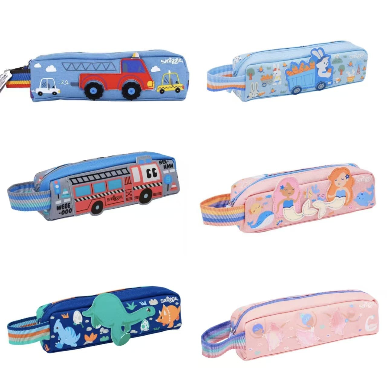 Australia Smiggle Small Single-Layer Handheld Pencil Case, Elementary School Student Stationery Bag, Zipper Silent Multifunctional Pencil Pouch