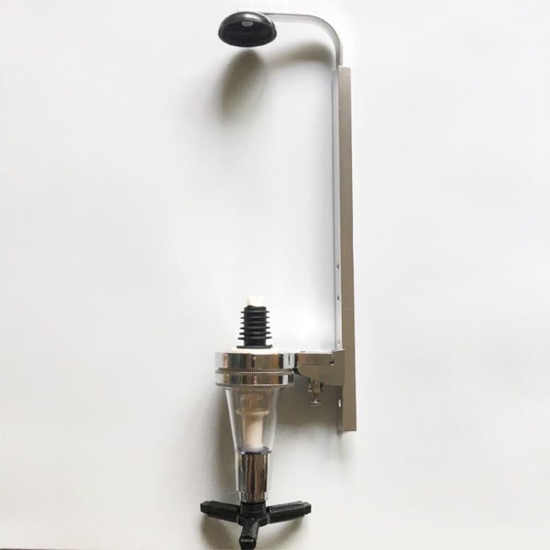 Single-Head Wall-Mounted Liquor Pouring Rack, Self-Service Cocktail Station with Fixed 30ml, 25ml, 45ml Measures, Aluminum Alloy Bottle Holder