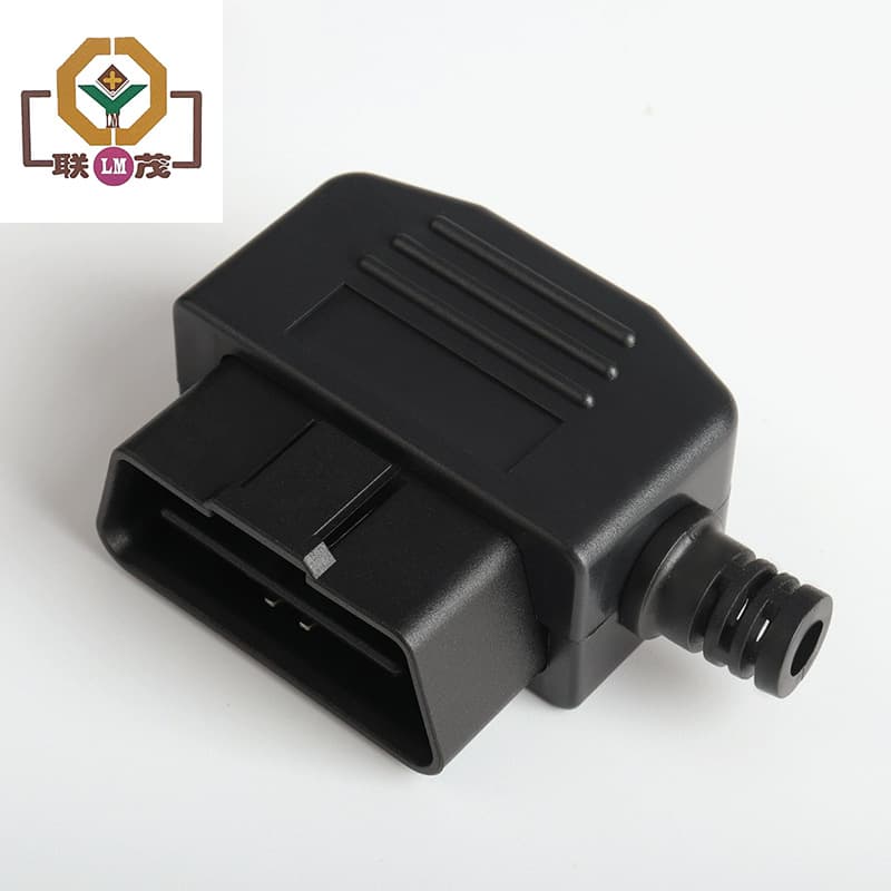 Supply OBD plug J1962M automotive male connector OBD2 connector plug shell line clamp screw