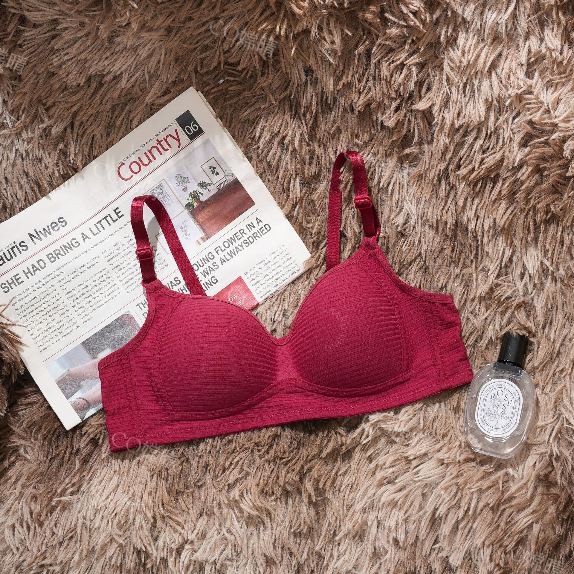 Cross-border Southeast Asia Wholesale National Costume Girl Push-up Thin Bra Non-wire Student Sleep Cotton Bra