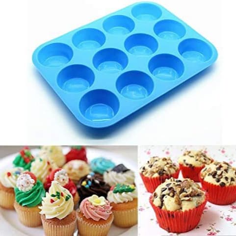 Cross-border 12-piece cup cake mold shape silicone jelly white jelly custard 12-piece round bowl cake mold shape