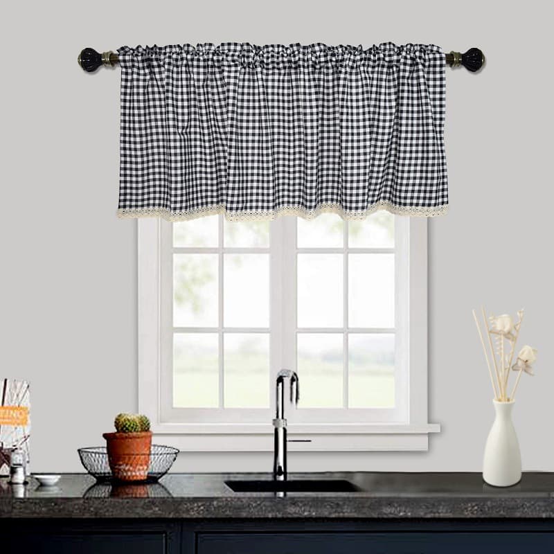 Factory Direct Korean Japanese Curtain Finished Kitchen Export Small Short Curtain Simple Plaid Half Curtain Cross-border Amazon