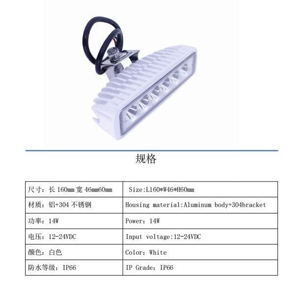 Boat Light, Deck Light, Linear Light, 304 Stainless Steel Bracket, IP66 Waterproof
