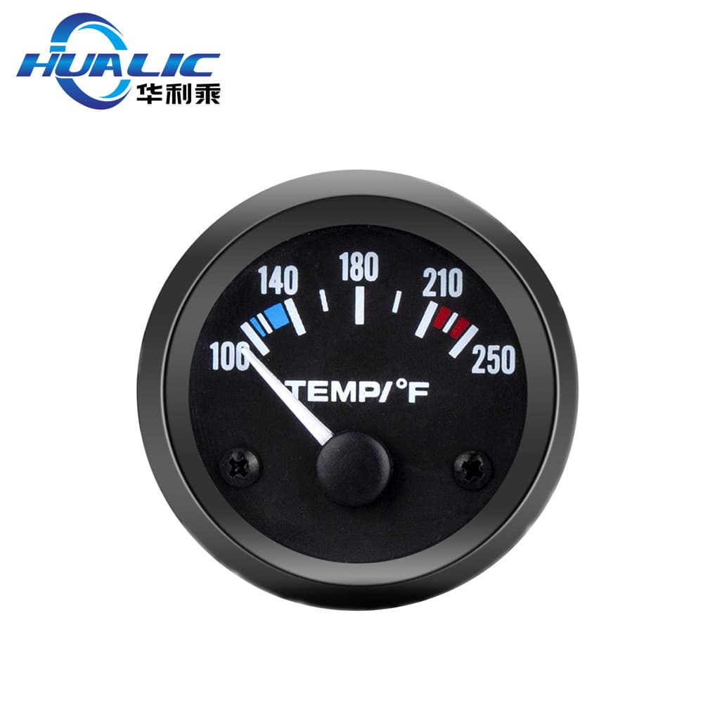 12V Car Gauge 2-inch 52mm Universal Black Dial Pointer Water Temperature Gauge Fahrenheit ℉