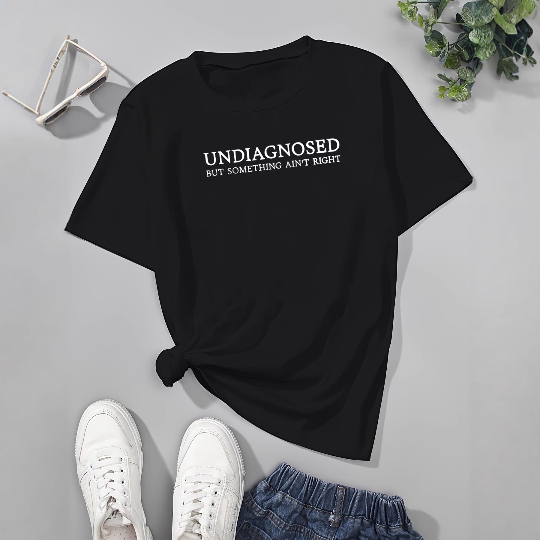 Ebay Aliexpress European and American Clothing Undiagnosed Letter Short-Sleeved Large Size Loose Summer T-Shirt