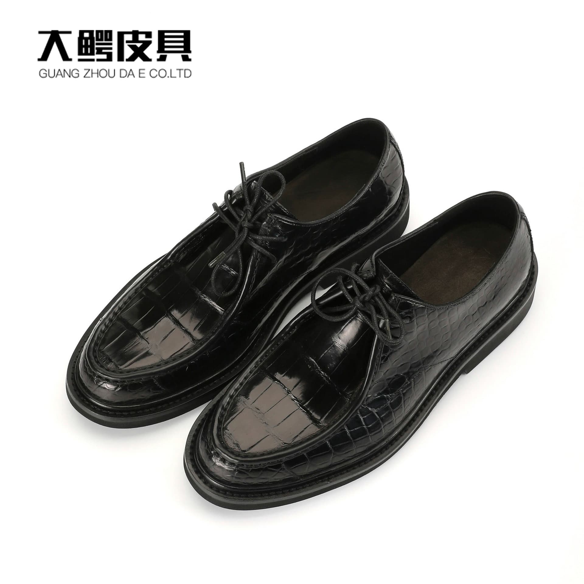 Siamese Crocodile Leather Dress Shoes for Men, Genuine Leather Business Casual Lace-Up Oxfords, Formal Office Wedding Best Man Shoes