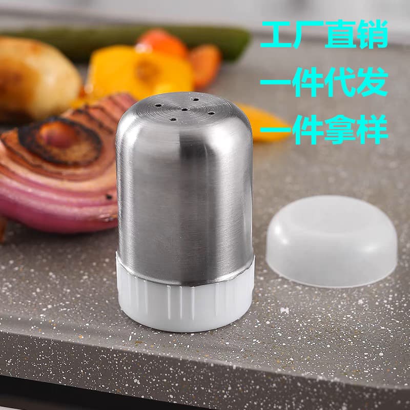 Kitchen Stainless Steel Seasoning Shaker, Outdoor Spice Powder Cumin Dispenser, BBQ Tool Pepper Shaker 5-Hole