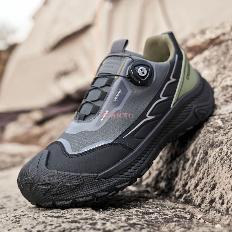 Men's Shoes Summer Rotating Buckle Versatile Casual Niche Dad Shoes Thick Sole Teenagers Sports Hiking Travel Trendy Shoes