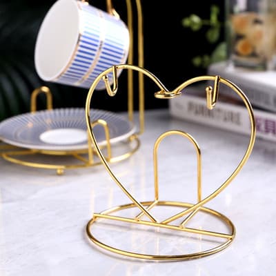 Gold luxury creative cup storage rack, coffee cup hanging stand for home living room tea/water cup drying