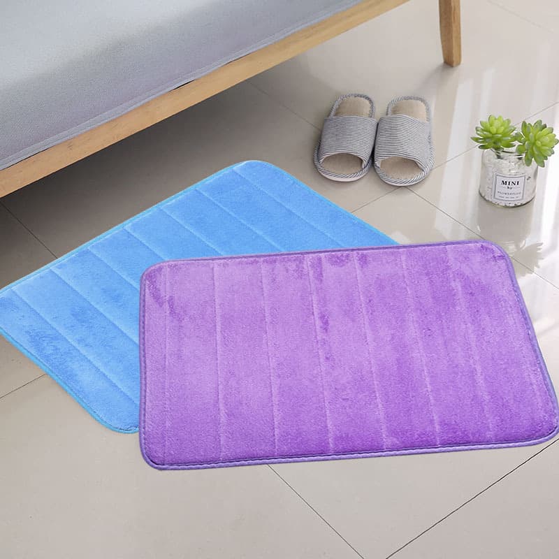 Thick Water-Absorbent Bath Mat with Coral Fleece and Memory Foam Slow Rebound, Anti-Slip for Bathroom and Bedroom
