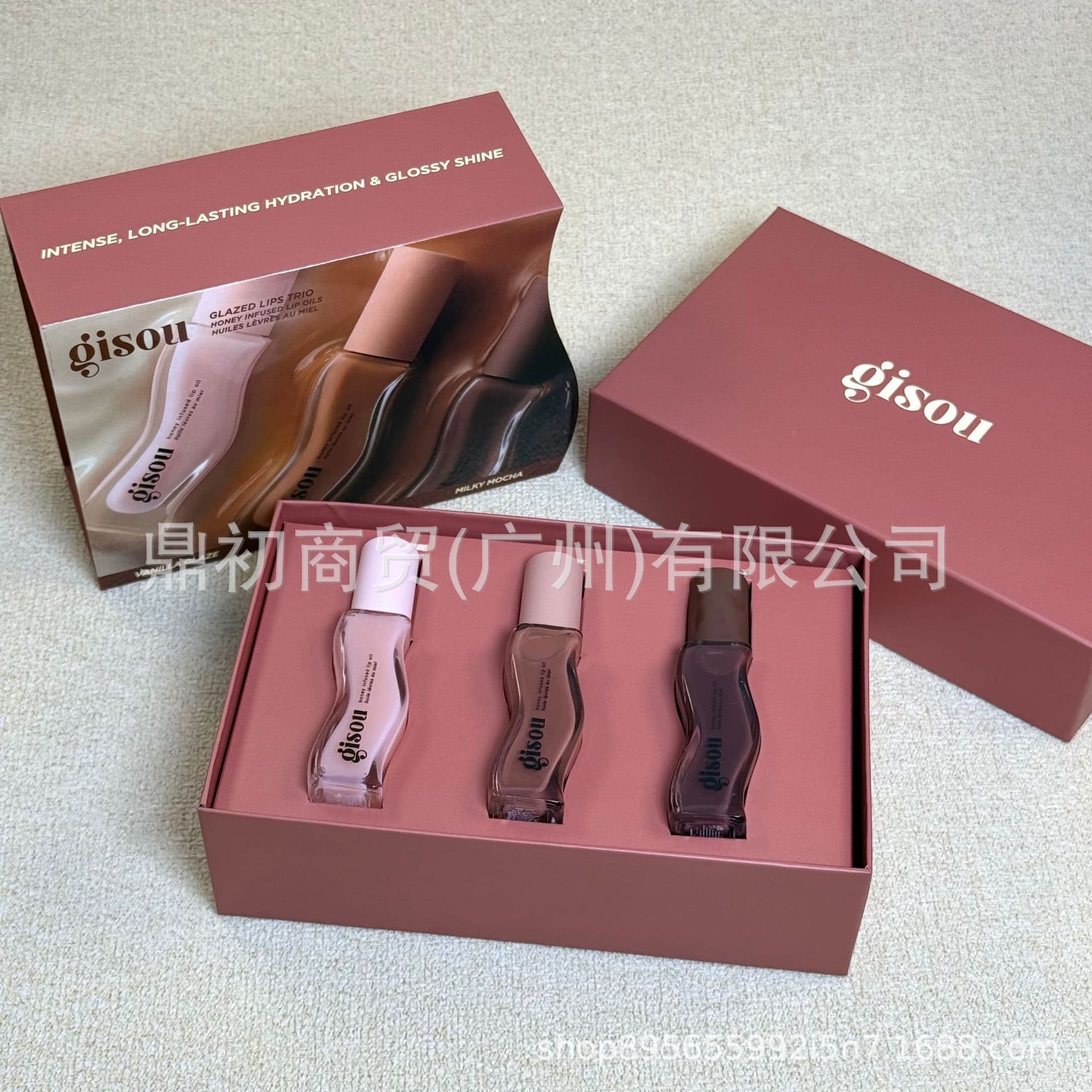 GISOU New Lip Oil Moisturizing Repair Vanilla Toffee Milk 8ml Lip Gloss Set of 3