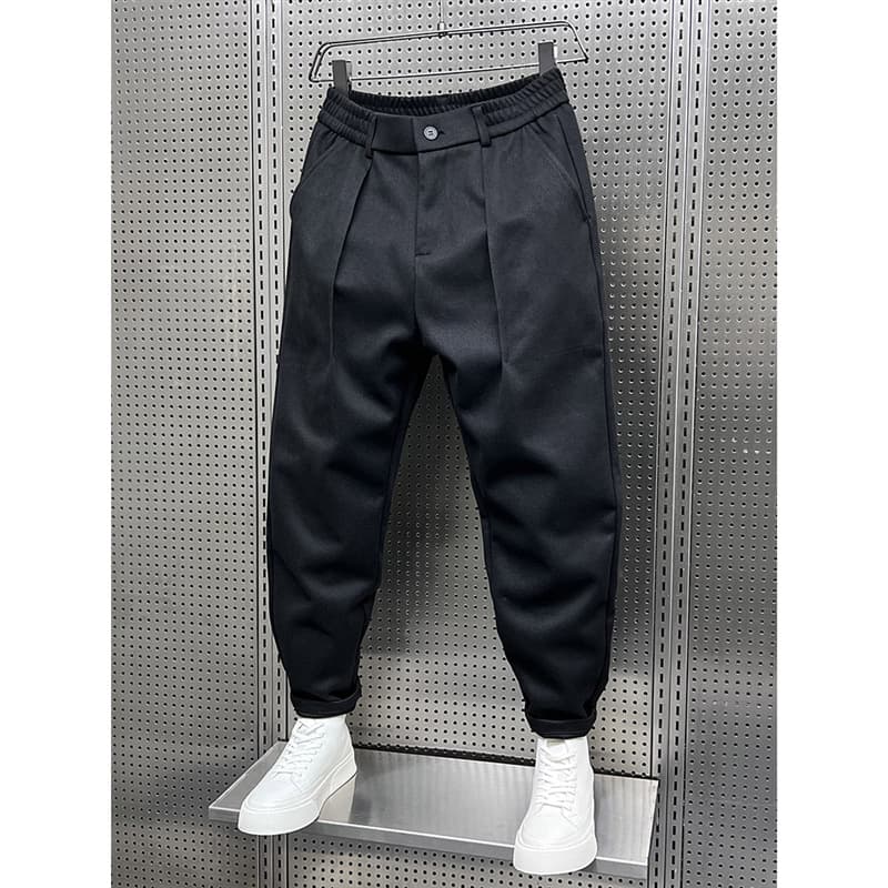 Autumn and Winter Drape Wool Wide-Leg Pants Men Stylish Loose Harem Wool Suit Pants with Martin Boots Carrot Pants Trendy Brand