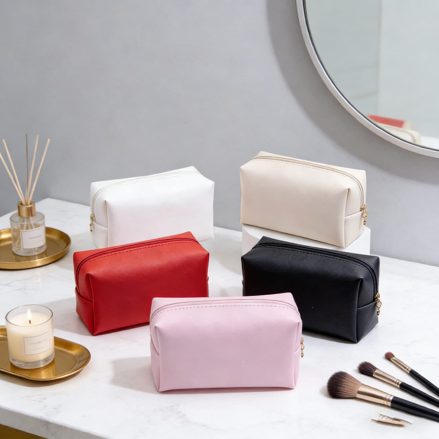 Transparent frosted three-piece cosmetic bag, cross-border travel toiletry bag, multi-functional skin care product storage bag, urban simplicity