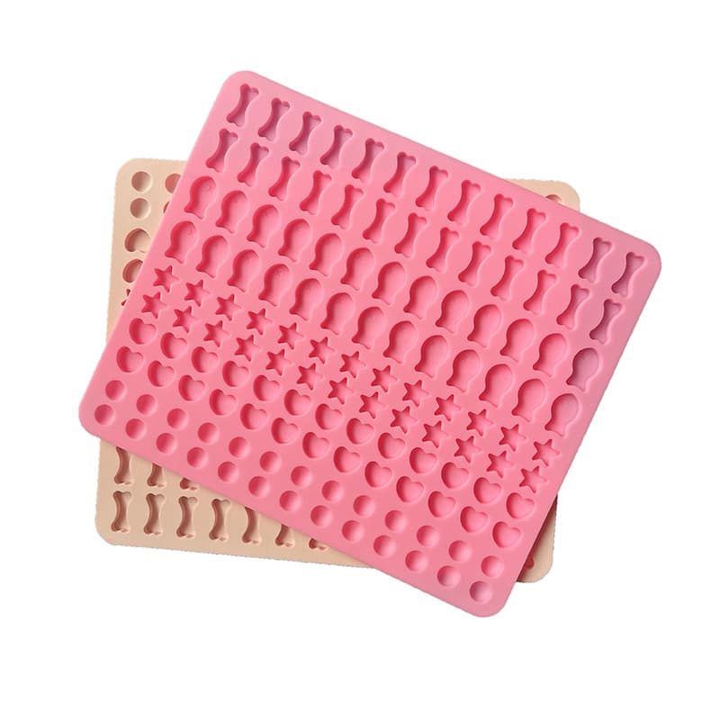 In Stock 130 Even Silicone Dog Food Mold Bone Small Fish Star Love Dot Biscuit Chocolate Mold