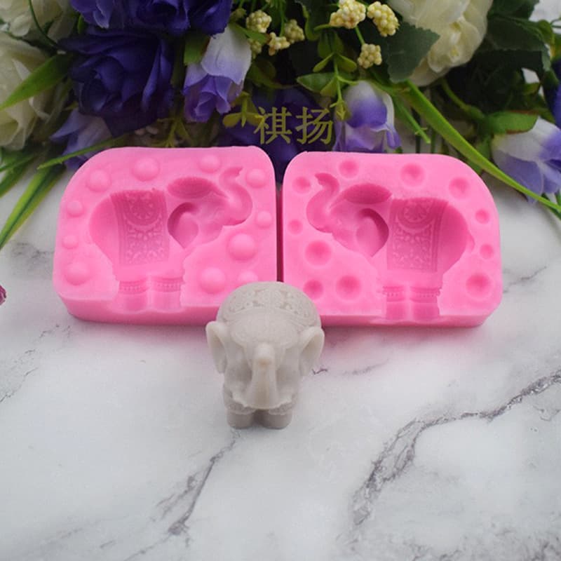 Elephant shaped liquid fondant cake silicone mold diy aromatherapy plaster candle ice cube mold manufacturer wholesale