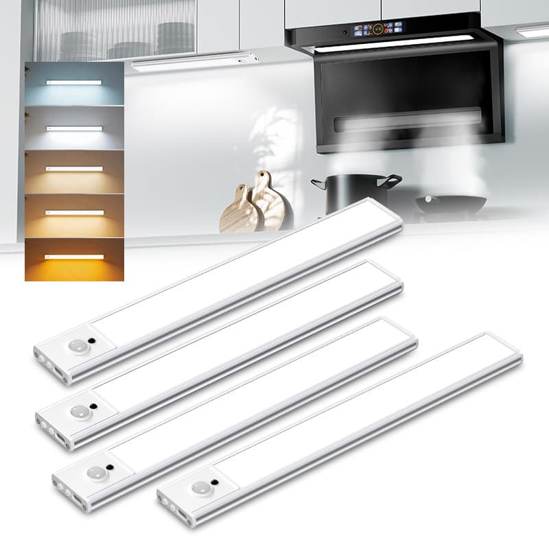 20-60cm Ultra-Thin LED Cabinet Light 5CCT Magnetic Sensor Night Light Strip No-Drill Installation USB Closet Light