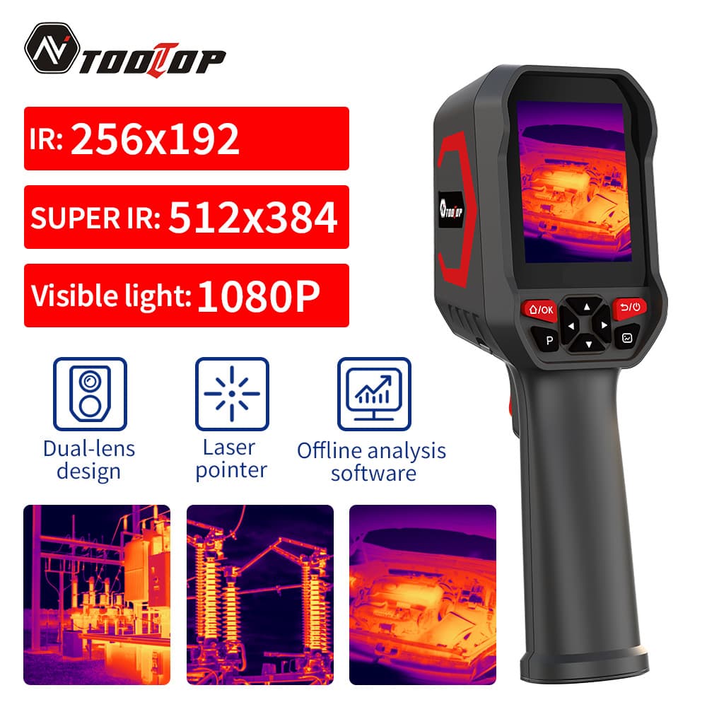 TOOLTOP ET693C 256*192 Handheld Thermal Imager with EMMC 8GB Laser Point Temperature Measurement Module