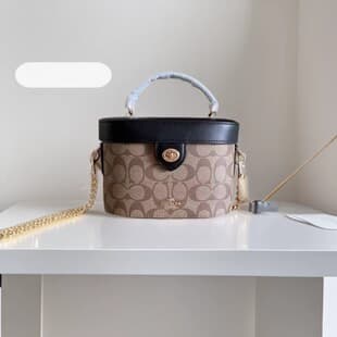 Kou C Jia New KAV Carriage Makeup Box Genuine Leather Handheld Box Bag Shoulder Bag Hot Selling Fashion Women's Bag Crossbody Bag Trendy