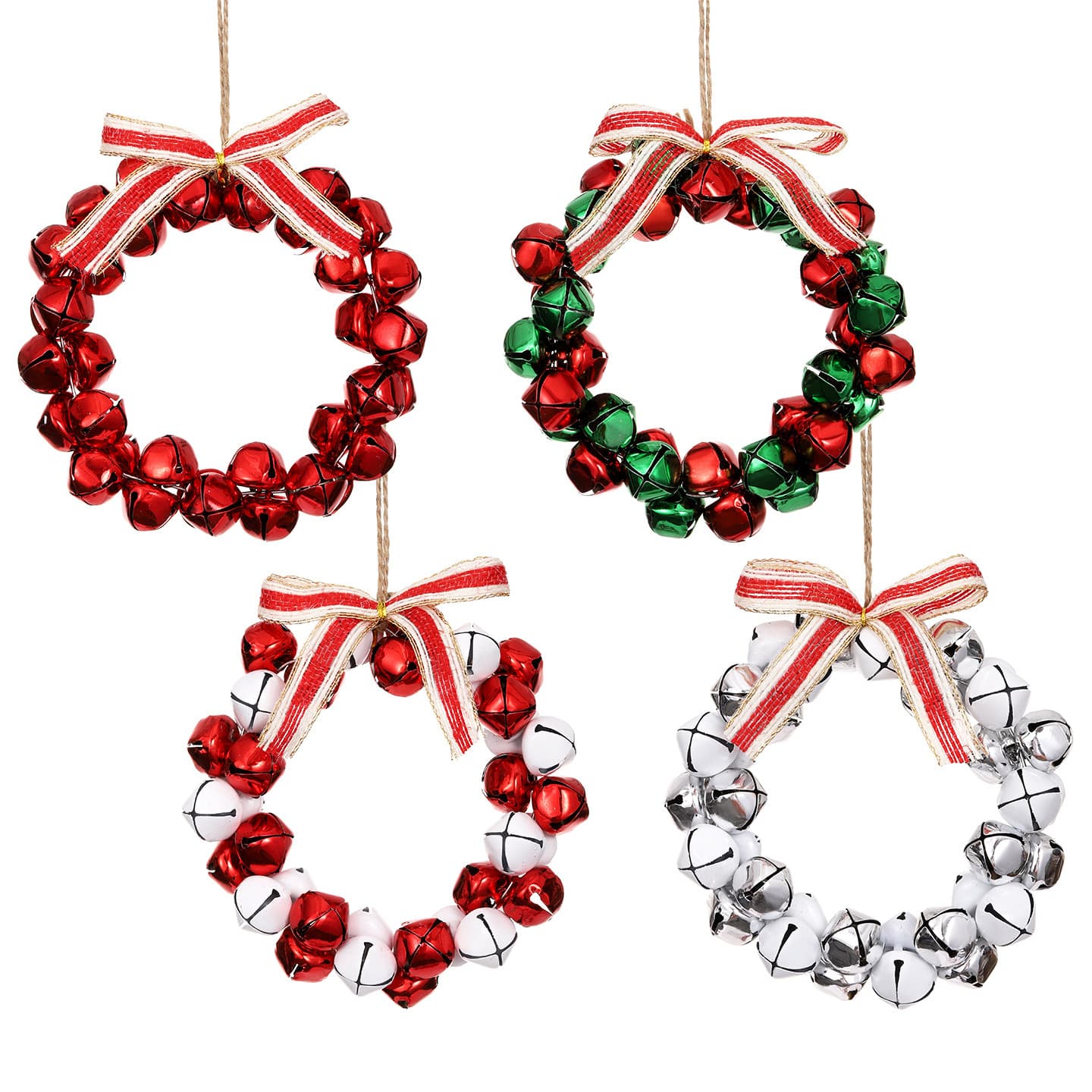 New Christmas Gift Iron Bell Wreath Creative Christmas Bell Wreath Window Christmas Decoration