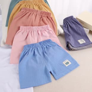 Children's Summer Shorts, Beach Shorts, Boys and Girls Shorts, Toddler and Kids Casual Shorts with Crotch Opening, Single Piece Outerwear Shorts