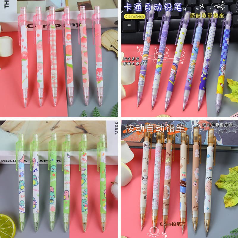 Creative peach-shaped mechanical pencil, high-value student activity pencil, cute no-sharpening push-button pencil, wholesale from manufacturer.