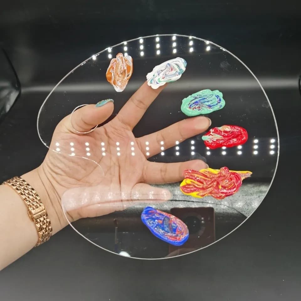 Acrylic transparent palette, acrylic paint, gouache, watercolor painting, nail art tools, oval palettes in various sizes