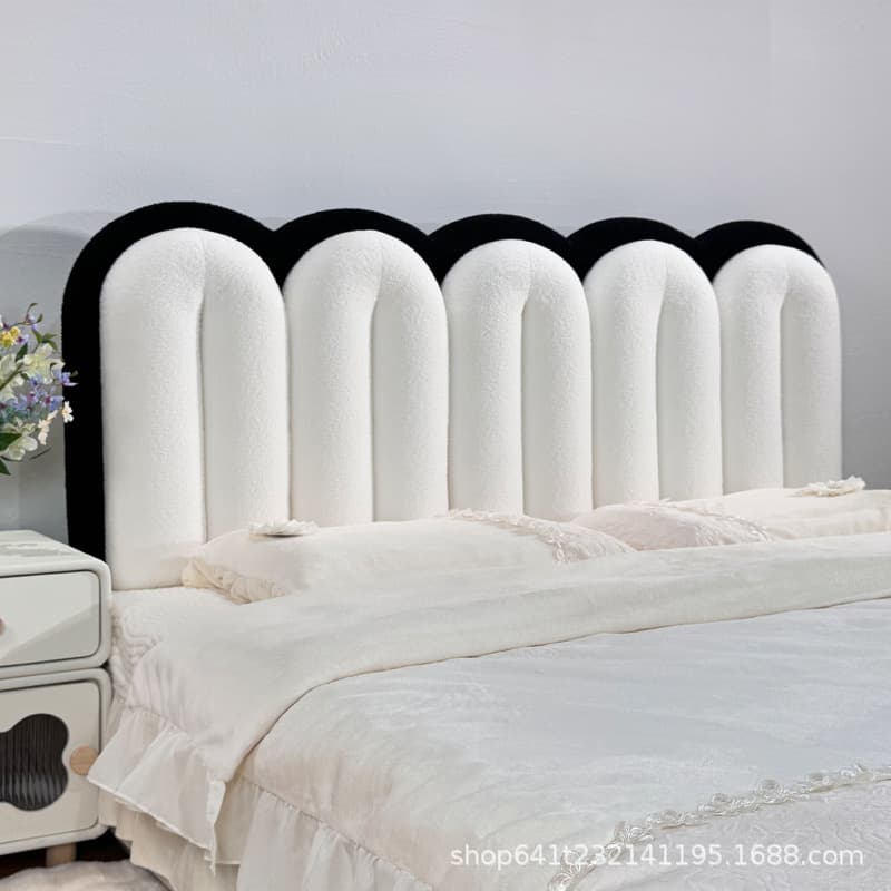 French Color-Block Bread Style Headboard Soft Pad, Tatami Backrest Cushion with or Without Headboard, New Cream Style Backrest