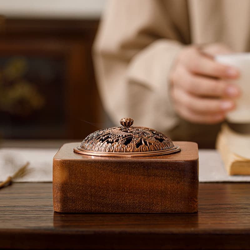 Walnut Wood Incense Burner, Solid Wood, Zen Tea Ceremony, Tea Room, Agarwood, Chinese Style Ornament, Sandalwood Tray, Incense Burner
