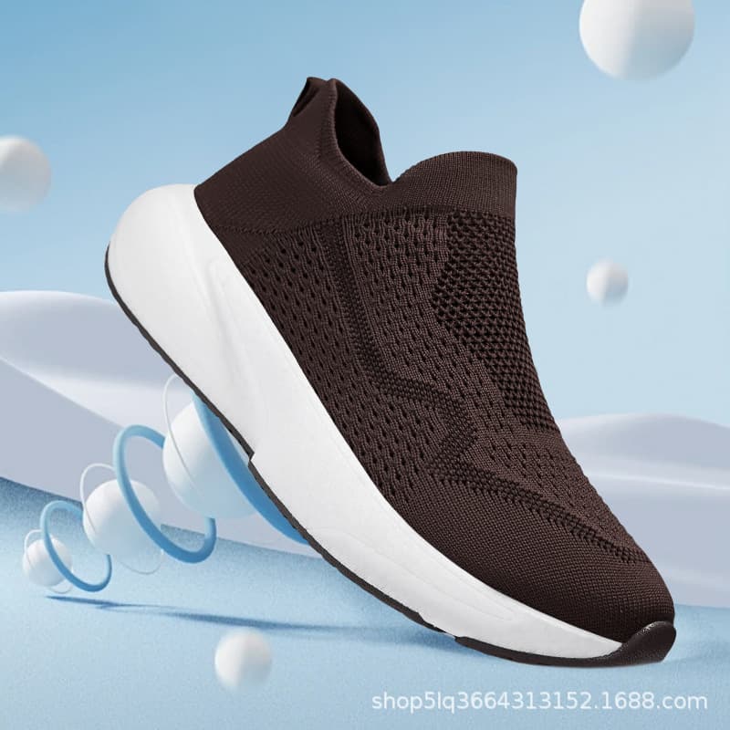 New Men's Sports Shoes Autumn Couple Sock Shoes Cross-Border Large Size Mesh Fabric Shoes Fashion Casual Running Shoes