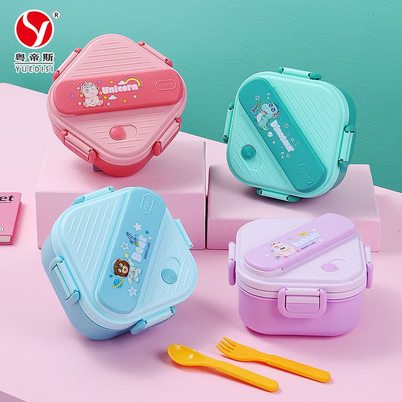 Yuedisi Direct Supply Cartoon Kids Lunch Box Microwave Safe Children Bento Box Student Divided Double Layer Lunch Box