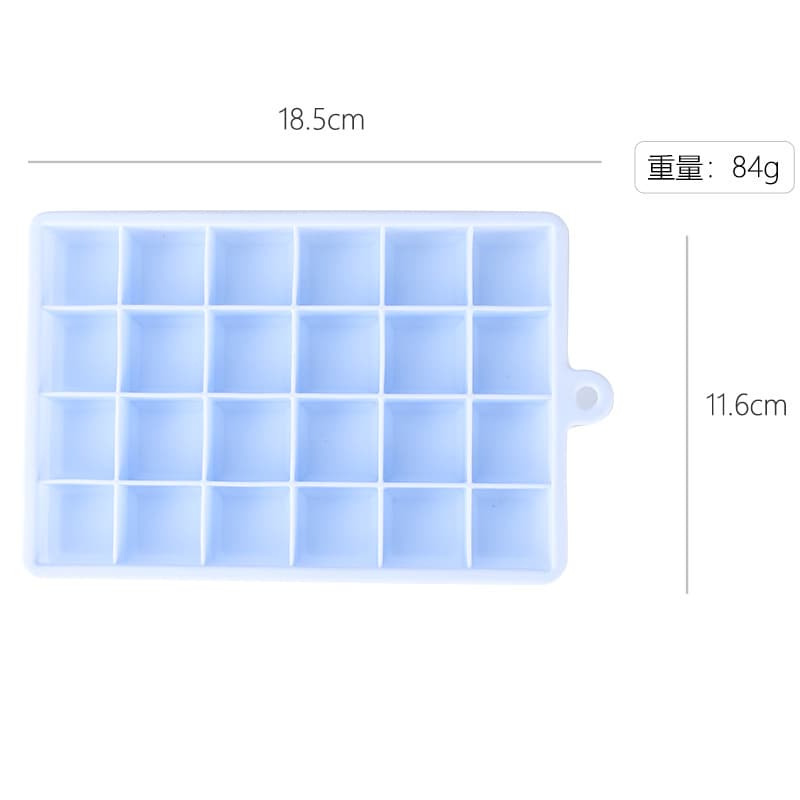 24-Cell Square Silicone Ice Cube Tray with Lid, Baby Food Jelly Mold, Ice Storage Box, Quick-Freeze Ice Stick Maker