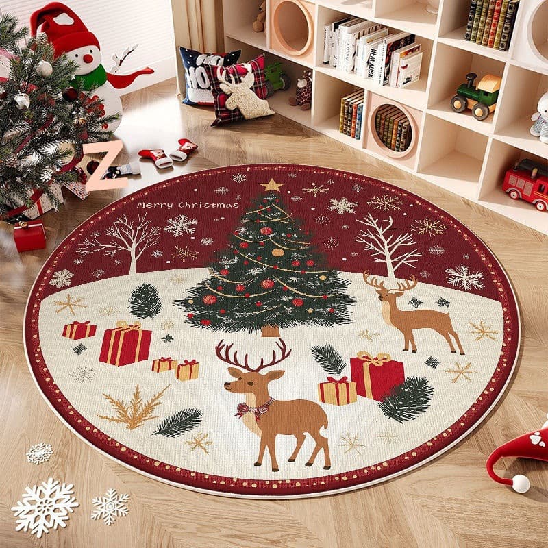 Light luxury wear-resistant, dirt-resistant and easy-care crystal velvet floor mat cross-border TEMU carpet living room Christmas decoration floor mat