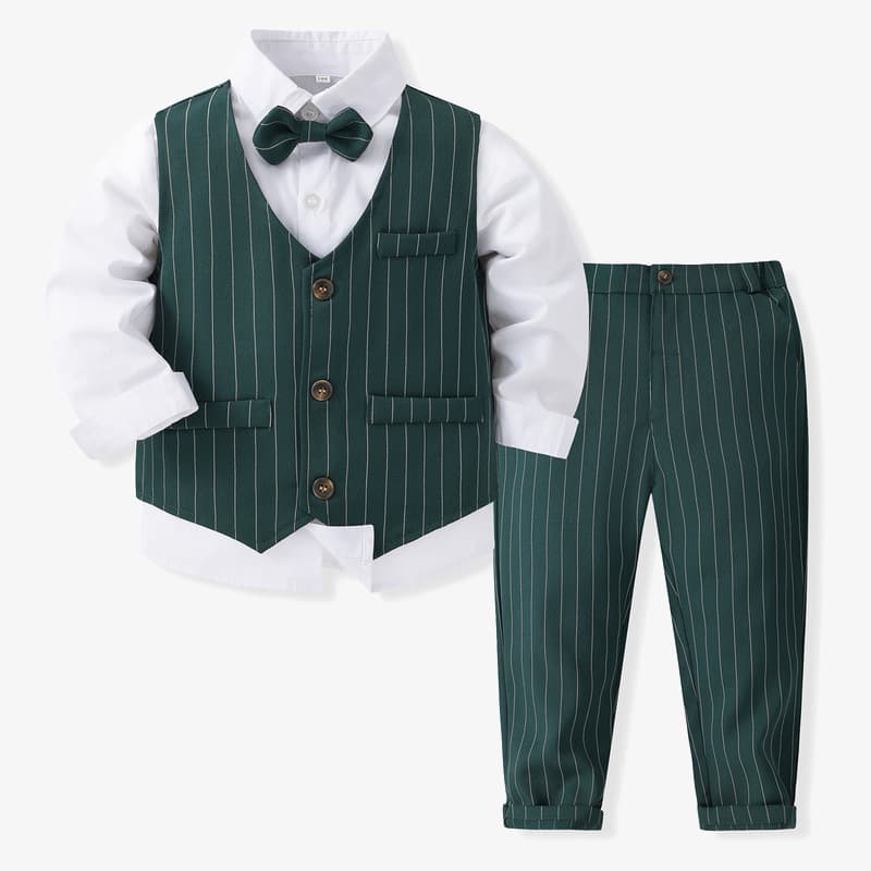 One-Year-Old Boy Suit Set British Style Cotton Shirt Blazer Kids Performance Birthday Celebration Outfit