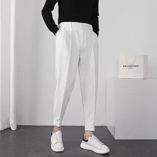 Men's Dress Pants Spring/Summer 2022 New Arrival High-Waist Straight-Leg Slimming Loose Casual Split Cigarette Harem Pants