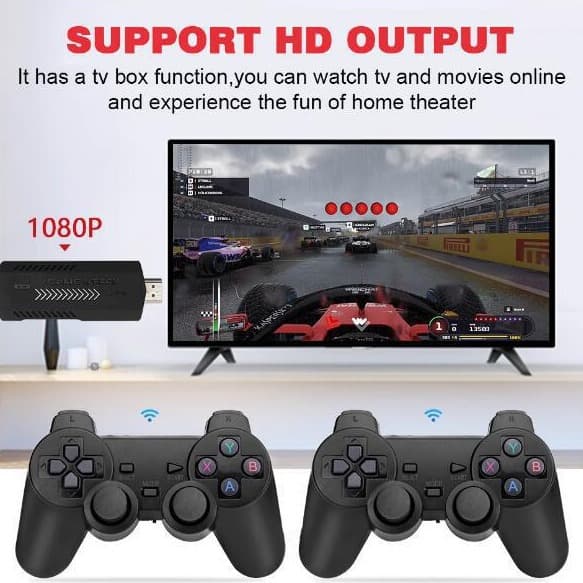 X2 Gaming TV Stick 2.4G Wireless Dual Player HD 4K Arcade Joystick Game Console Stick
