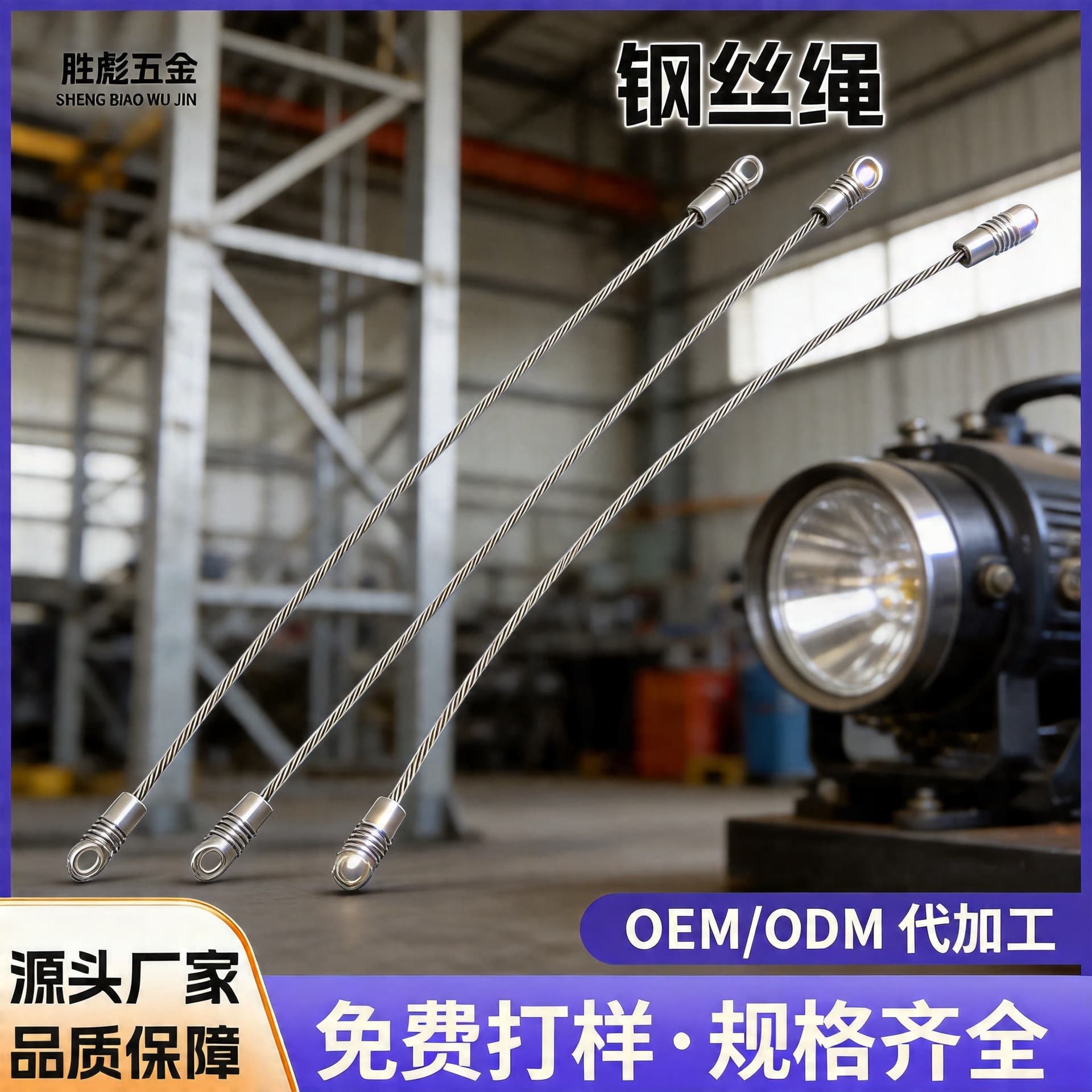 Wholesale quick fixing anti-fall aluminum sleeve stainless steel coated galvanized steel wire rope miner's lamp safety rope miner's lamp safety rope