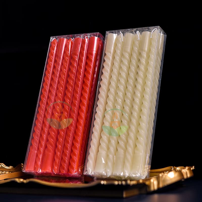 Wholesale 10-Inch Threaded Long Stem Candles 12-Pack Romantic Wedding Western Restaurant Hotel Red White Thick Candles for Export